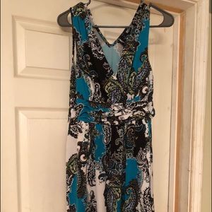 Faux wrap paisley dress